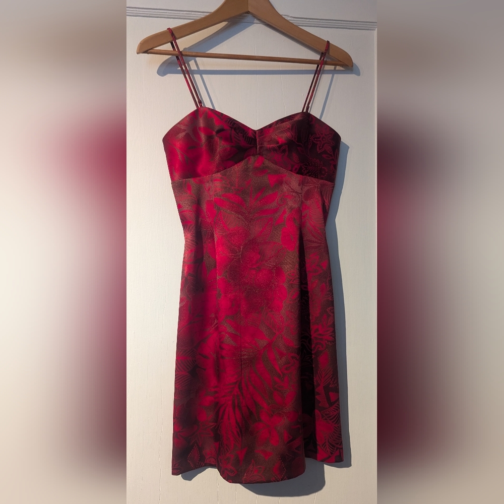 Vintage Rampage Burgundy Spaghetti Strap Mini Bodycon Cocktail Dress. Sz XS